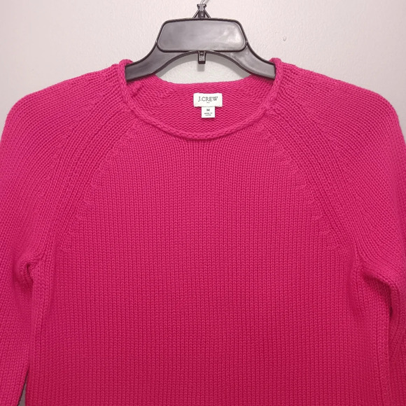 J.crew crew women's pullover sweater size M hot pink barbie - Picture 2 of 5